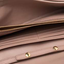 Miu Miu Beige Matelassé Leather Flap Wallet on Chain