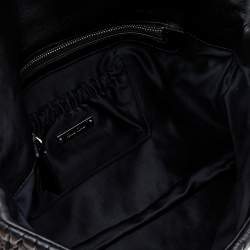 Pre Owned Miu Miu Black Matelassé Nappa Leather Crystal Shoulder Bag