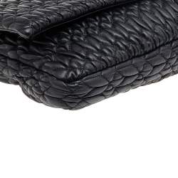 Pre Owned Miu Miu Black Matelassé Nappa Leather Crystal Shoulder Bag