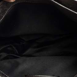 Miu Miu Silver/Gold Madras Leather Push Lock Tote