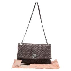 Miu Miu Mauve Matelassé Leather Turnlock Flap Shoulder Bag