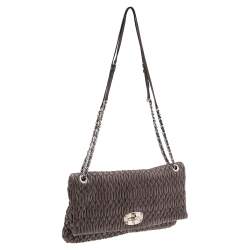 Miu Miu Mauve Matelassé Leather Turnlock Flap Shoulder Bag