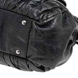 Miu Miu Black Matelasse Leather Tote