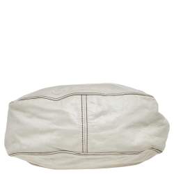 Pre Owned حقيبة ساتشل ميو ميو إطار معدن جلد بيج فاتح