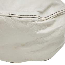 Pre Owned حقيبة ساتشل ميو ميو إطار معدن جلد بيج فاتح