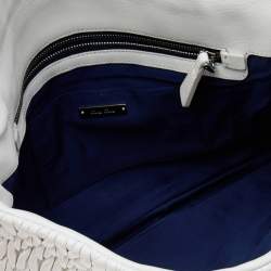 Pre Owned Miu Miu White Matelassé Leather Crystal Embellished Shoulder Bag