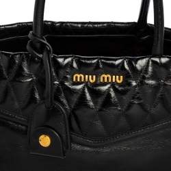 Pre Owned حقيبة يد ميو ميو جلد مبطن ترابو لامع فيتالو