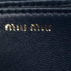 Miu Miu Navy Blue Matelasse Leather Phone Bag
