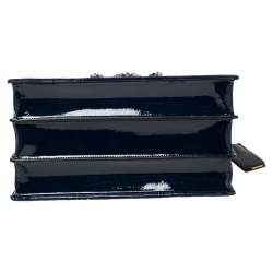 Pre Owned حقيبة ميو ميو قطيفة زرقاء مزخرفة كريستال بقلاب وإبزيم يد علوية