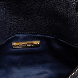 Pre Owned Miu Miu Blue Denim Crystal Embellished Shoulder Bag