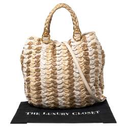 Miu Miu Multicolor Woven Leather Tote