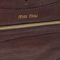 Miu Miu Brown Leather Shoulder Bag