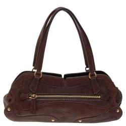 Miu Miu Brown Leather Shoulder Bag