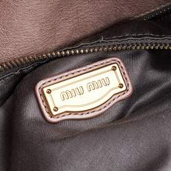 Miu Miu Beige Vitello Lux Leather Large Bow Satchel