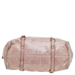 Miu Miu Beige Vitello Lux Leather Large Bow Satchel