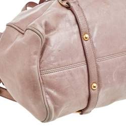 Miu Miu Beige Vitello Lux Leather Large Bow Satchel