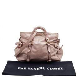 Miu Miu Beige Vitello Lux Leather Large Bow Satchel