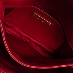 Pre Owned Miu Miu Burgundy Matelasse Leather Flap Shoulder Bag