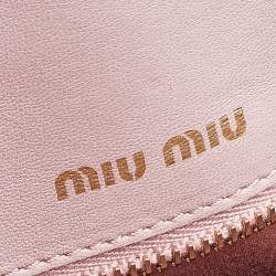 Pre Owned حقيبة ساتشل ميو ميو كونفيتندال جلد ماتيلاس وردي