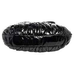 Miu Miu Black Matelassé Patent Leather Coffer Hobo