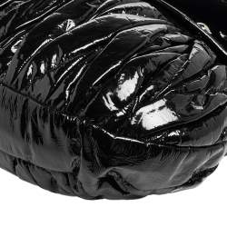 Miu Miu Black Matelassé Patent Leather Coffer Hobo