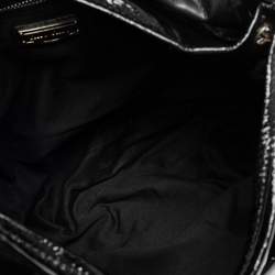 Miu Miu Black Matelassé Patent Leather Coffer Hobo
