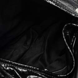 Miu Miu Black Matelassé Patent Leather Coffer Hobo