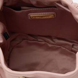 Pre Owned Miu Miu Pink Matelassé Leather Bucket Bag