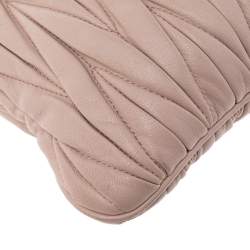 Pre Owned  Miu Miu Blush Pink Matelassé Leather Clutch 