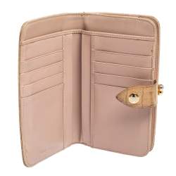 Miu Miu Beige Croc Embossed Leather Long Wallet