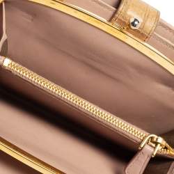 Miu Miu Beige Croc Embossed Leather Long Wallet