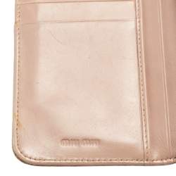 Miu Miu Beige Croc Embossed Leather Long Wallet
