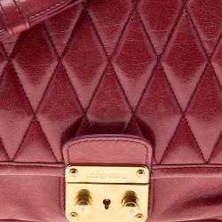 Miu Miu Red Quilted Leather Pushlock Flap Shoulder Bag