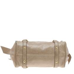 Miu Miu Grey Vitello Lux Leather Bow Satchel