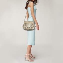 Miu Miu Grey Vitello Lux Leather Bow Satchel