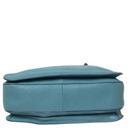 Miu Miu Blue Madras Leather Tote