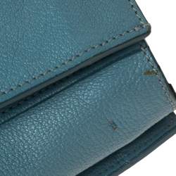 Miu Miu Blue Madras Leather Tote