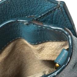 Miu Miu Blue Madras Leather Tote