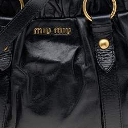 Miu Miu Black Vitello Lux Leather Tote