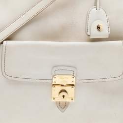 Miu Miu Cream Leather Fold Over Shoulder Bag