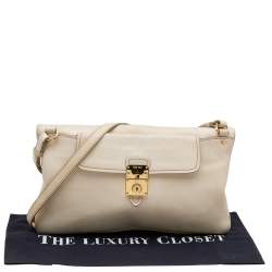 Miu Miu Cream Leather Fold Over Shoulder Bag