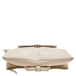 Miu Miu Cream Leather Fold Over Shoulder Bag