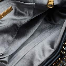 مملوكة مسبقًا Miu Miu Black Leather Crystal Embellished Fringed Clutch