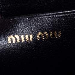Pre Owned Miu Miu Black Matelassé Leather Zip Crossbody Bag