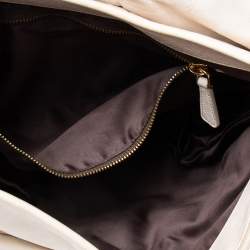 Miu Miu Off White Matelassé Leather Coffer Hobo