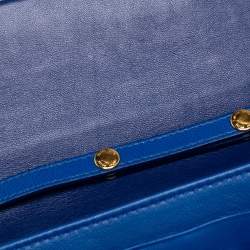 Pre Owned حقيبة كلتش ميو ميو جلد ماتيلاس أزرق ثنائية اللون