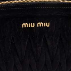 Pre Owned Miu Miu Black Matelasse Velvet Crossbody Bag