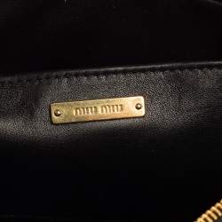 Pre Owned Miu Miu Black Matelasse Velvet Crossbody Bag