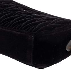 Pre Owned Miu Miu Black Matelasse Velvet Crossbody Bag