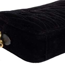 Pre Owned Miu Miu Black Matelasse Velvet Crossbody Bag
